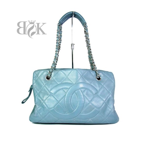 Chanel chain shoulder bag caviar skin here mark blue million seal - Picture 1 of 6